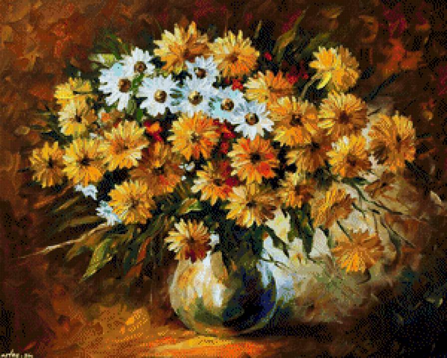 леонид Афремов красивый букет букет - цветы, картины, картина - предпросмотр