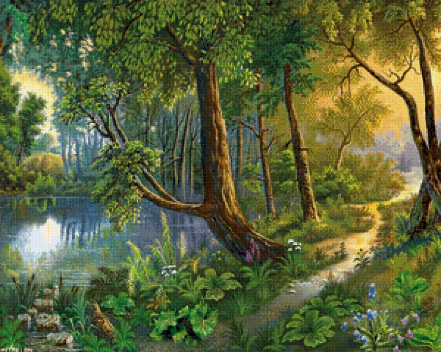 виктор цыганов лесная тропинка - пейзаж, картина, картины - предпросмотр