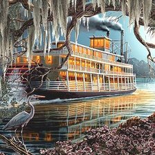 Схема вышивки «Вечерний теплоход»