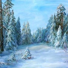 Схема вышивки «зимний лес»