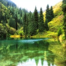 Схема вышивки «лесное озеро»