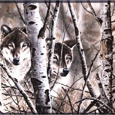 Схема вышивки «волки»
