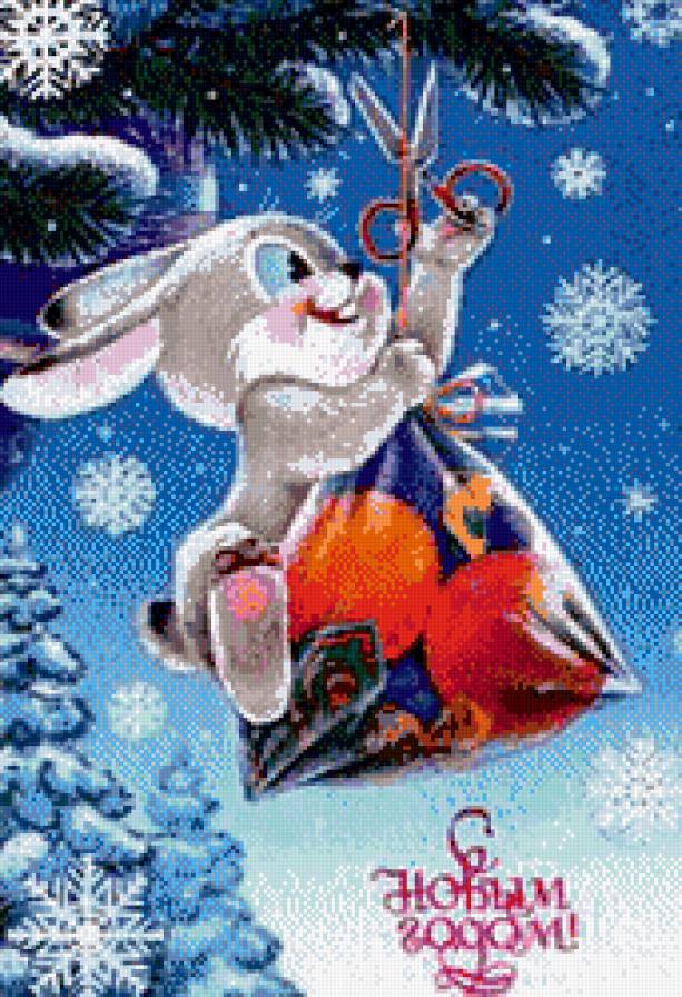 новогодний зайка - зайка, праздник, детское, новый год - предпросмотр