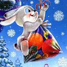 Схема вышивки «новогодний зайка»