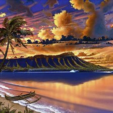 Схема вышивки «закат над морем»