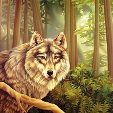 Схема вышивки «волк»