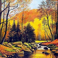 Схема вышивки «лесной ручей»