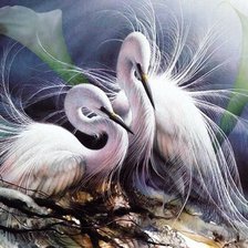 Схема вышивки «журавли»