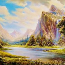 Схема вышивки «горный пейзаж»