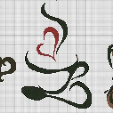 Схема вышивки «кофе»