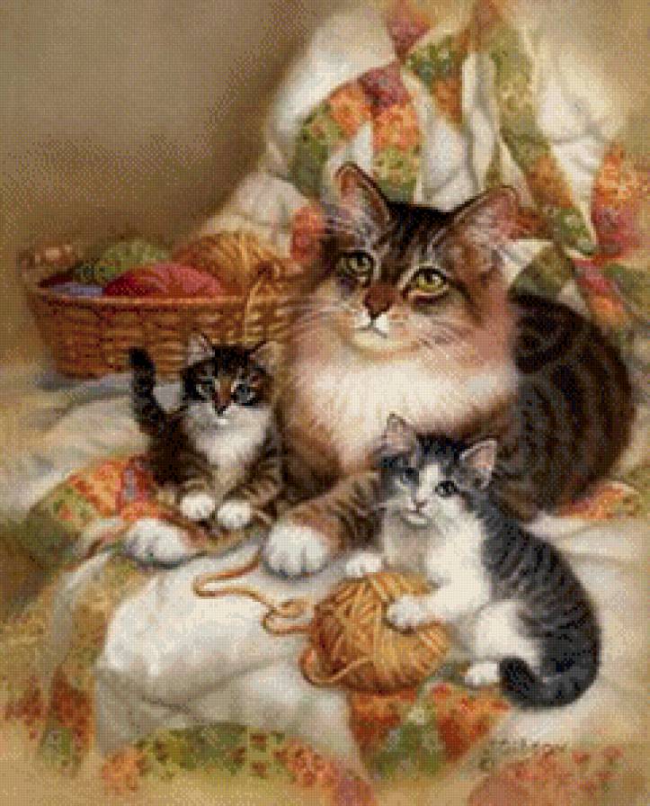 джуди гибсон 41 котики - дом, кошка, кот, картина, котенок, подарки, уют, коробка, джуди гибсон - предпросмотр