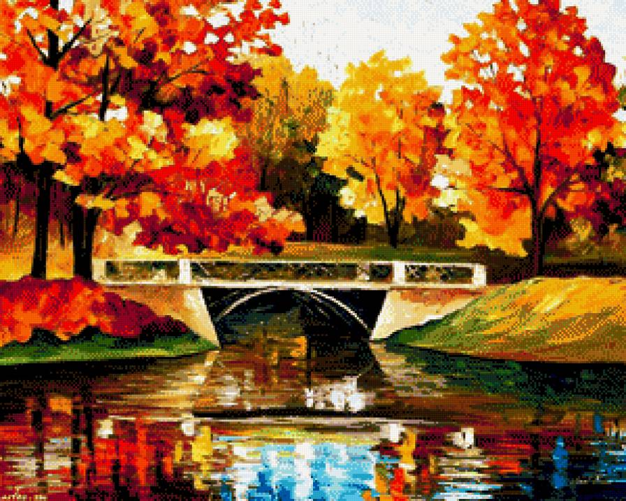 леонид Афремов сияние осени - пейзаж, картина, картины - предпросмотр