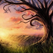 Схема вышивки «Дерево над долиной.»