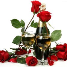 Схема вышивки «шампанское и розы»