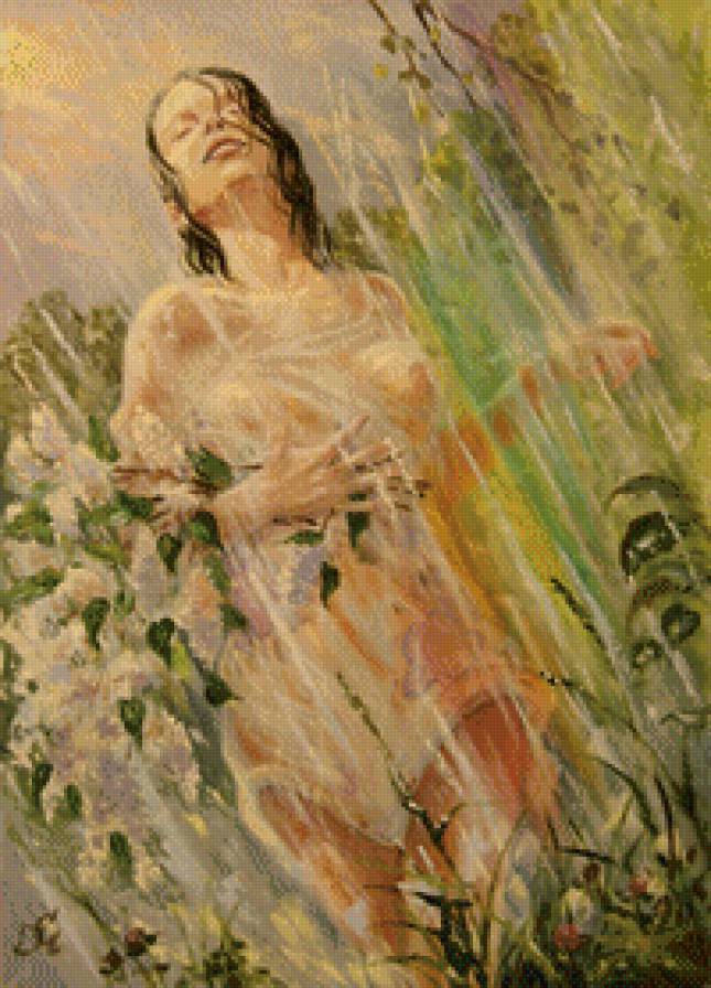 Под дождем - романтика, женщина - предпросмотр