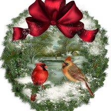 Схема вышивки «рождественский венок»