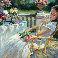 Схема вышивки «Девушка»