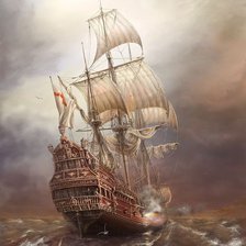 Схема вышивки «корабль»