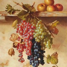Схема вышивки «натюрморт с виноградом»