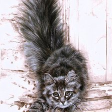 Схема вышивки «Пушистый котенок»