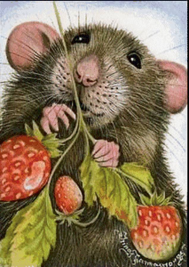 мышка с клубничкой - предпросмотр
