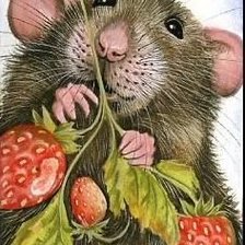 Схема вышивки «мышка с клубничкой»