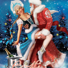 Схема вышивки «дед мороз и снегурочка»