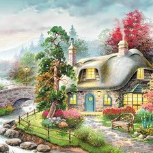 Схема вышивки «сказочный домик»