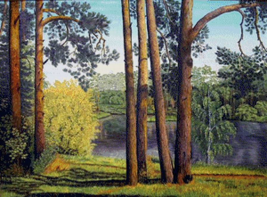 летний пейзаж - лето, природа, деревья, вода, река - предпросмотр