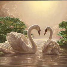 Схема вышивки «Лебеди»