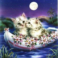 Схема вышивки «Поцелуй в лодке»