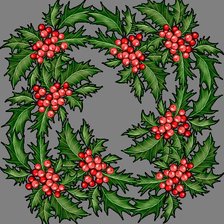 Схема вышивки «Листики и ягодки»