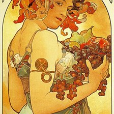 Схема вышивки «худ.Альфонс Муха Виноград»