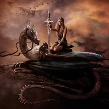 Схема вышивки «всадница»