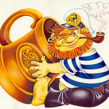 Схема вышивки «Боцман с кружкой»