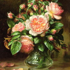 English Elegance Roses in a Glass