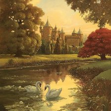 замок с лебедями