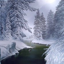 Схема вышивки «Зимний пейзаж»