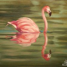 Схема вышивки «фламинго»