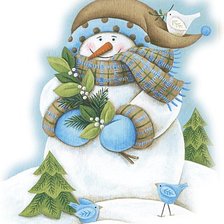 Схема вышивки «снеговик»