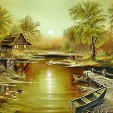 Схема вышивки «Виктор Цыганов 16 у реки»