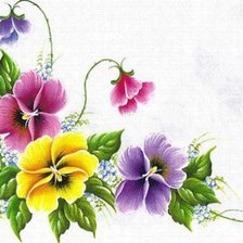 Схема вышивки «анютины глазки»