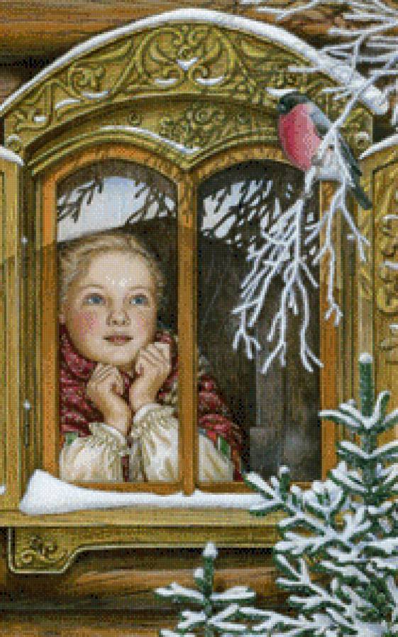 у окна - красота женщины, картина, женщина, женщины, девушка, картины - предпросмотр