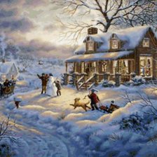 Схема вышивки «зима»