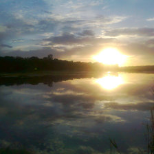 Схема вышивки «Закат на озере»