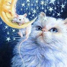 Схема вышивки «кошка и мышка»