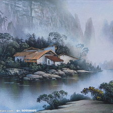 Схема вышивки «пейзаж»