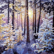 Схема вышивки «Зимнее утро»