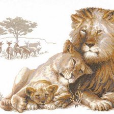 Схема вышивки «Львы»