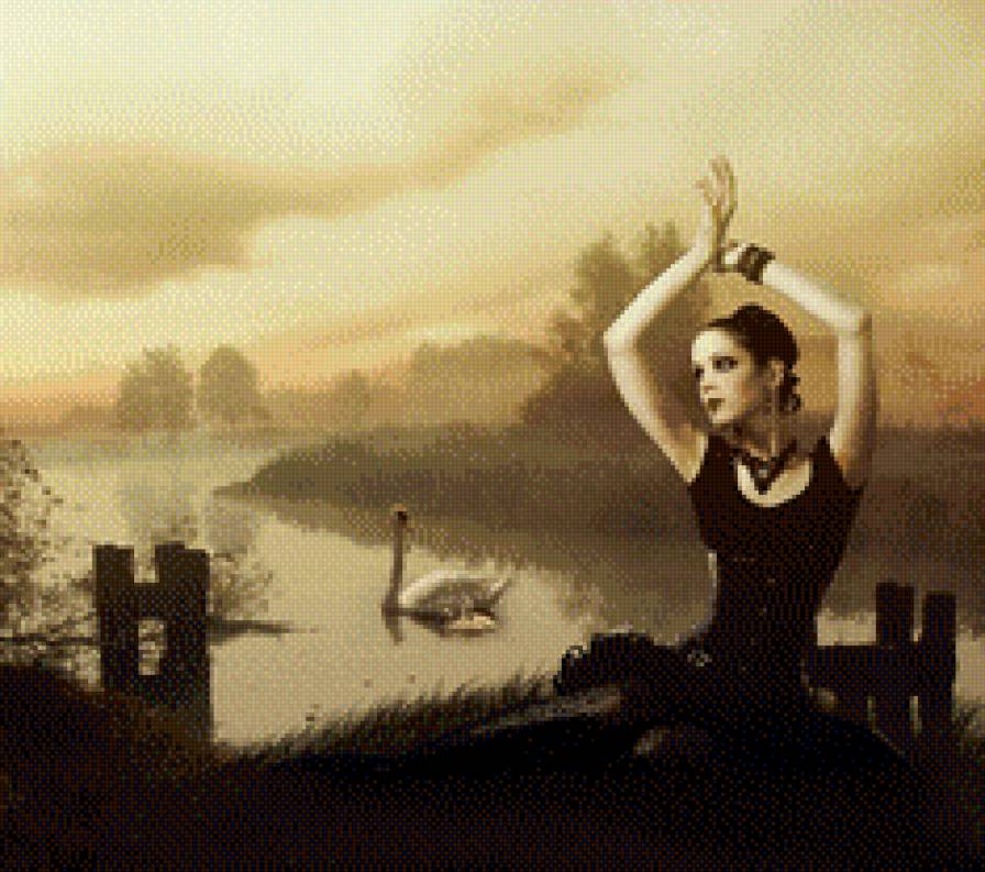 лебединое озеро - лебедь, девушка, балерина - предпросмотр